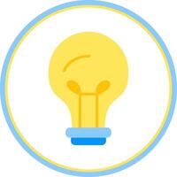 Light Bulb Flat Circle Icon vector