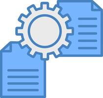 File Management Line Filled Blue Icon vector