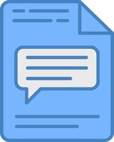 Message Line Filled Blue Icon vector