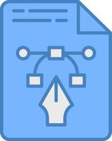 File Line Filled Blue Icon vector