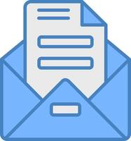 Envelope Line Filled Blue Icon vector