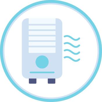 aire purificador plano circulo icono vector