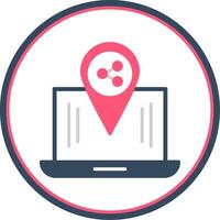 Share Location Flat Circle Icon vector