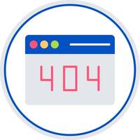 error 404 plano circulo icono vector