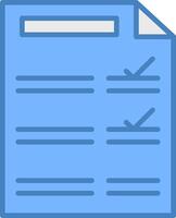 Checklist Line Filled Blue Icon vector