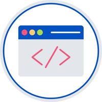 Coding Flat Circle Icon vector