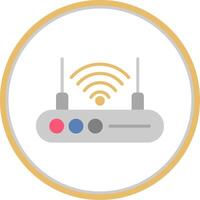 Wifi Router Flat Circle Icon vector