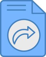 Send File Line Filled Blue Icon vector