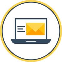 Email Flat Circle Icon vector