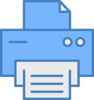 Printer Line Filled Blue Icon vector