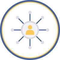 Networking Flat Circle Icon vector