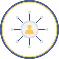 Networking Flat Circle Icon vector