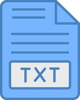 Text File Line Filled Blue Icon vector