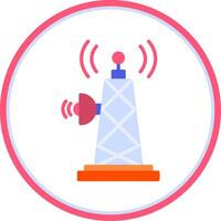 Signal Tower Flat Circle Icon vector