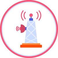 Signal Tower Flat Circle Icon vector