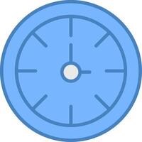 reloj línea lleno azul icono vector