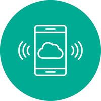 Mobile Cloud Multi Color Circle Icon vector
