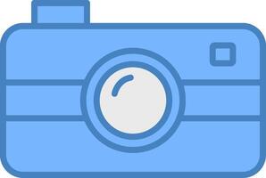 Camera Line Filled Blue Icon vector