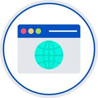 Web Browser Flat Circle Icon vector