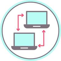 Computer Networking Flat Circle Icon vector