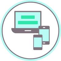 Responsive Website Flat Circle Icon vector