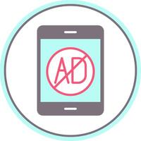 Ad Blocker Flat Circle Icon vector