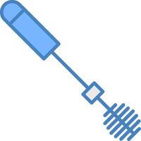 Toilet Brush Line Filled Blue Icon vector