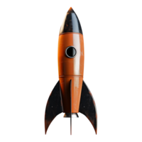 3d render rocket on isolated transparent background png