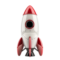 3d render rocket on isolated transparent background png