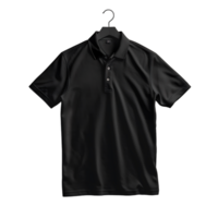 Man Black polo shirt on isolated transparent background png