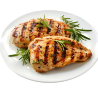 Grilled chicken on isolated transparent background png