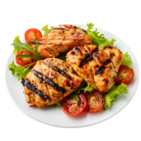 Grilled chicken on isolated transparent background png