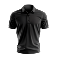 Man Black polo shirt on isolated transparent background png