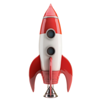 3d render rocket on isolated transparent background png