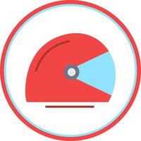 Helmet Flat Circle Icon vector