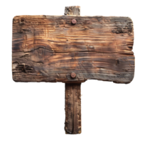 A wooden sign board on isolated transparent background png