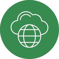 Cloud Network Multi Color Circle Icon vector