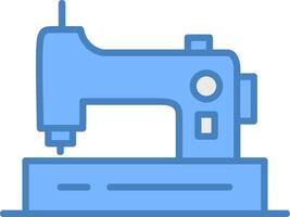 Sewing Machine Line Filled Blue Icon vector