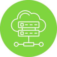 Cloud Database Multi Color Circle Icon vector