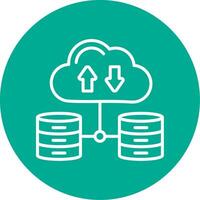 Data Network Multi Color Circle Icon vector