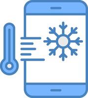 Thermostat Line Filled Blue Icon vector