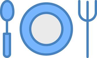 Plates Line Filled Blue Icon vector