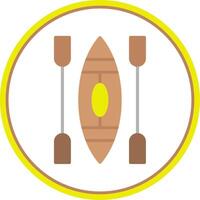 Canoe Flat Circle Icon vector