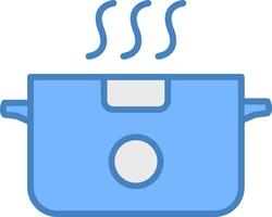 Boiling Line Filled Blue Icon vector