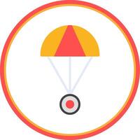Skydive Flat Circle Icon vector