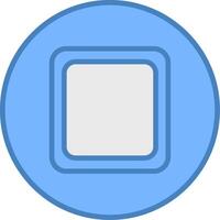 Stop Button Line Filled Blue Icon vector