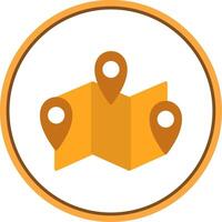 Map Flat Circle Icon vector