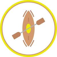 Kayak Flat Circle Icon vector