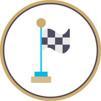 Racing Flag Flat Circle Icon vector