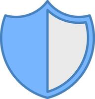 Shield Line Filled Blue Icon vector